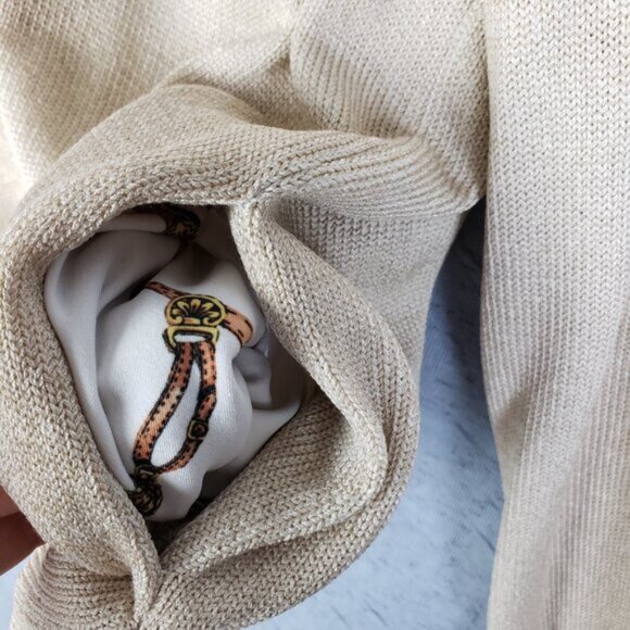 Vintage ST. JOHN Sport Santana Knit Blazer Jacket Crest Full Zip size M Cream - Picture 8 of 16